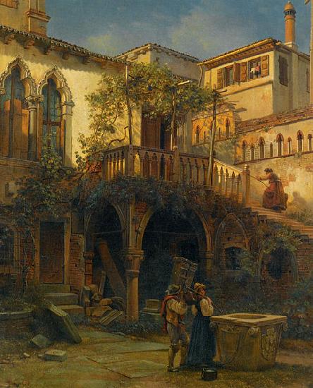 Friedrich Paul Nerly Hof in Venedig France oil painting art